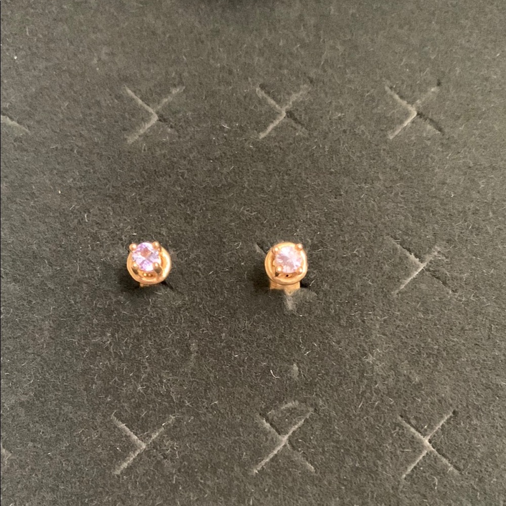 Elegant Gold and Purple Stud Earrings